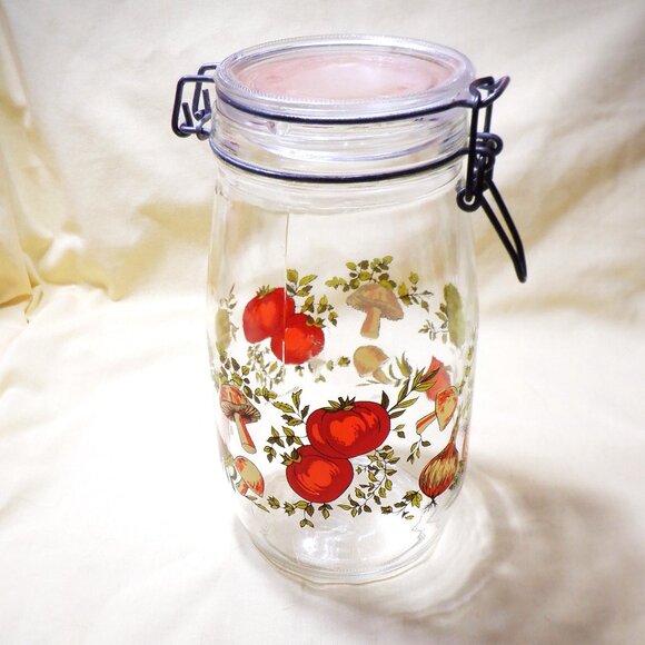 VINTAGE ~ 1.5 L ~ SPICE of LIFE ~ Glass CANISTER / Jar / Wire Bail Hock Closure - Picture 1 of 1
